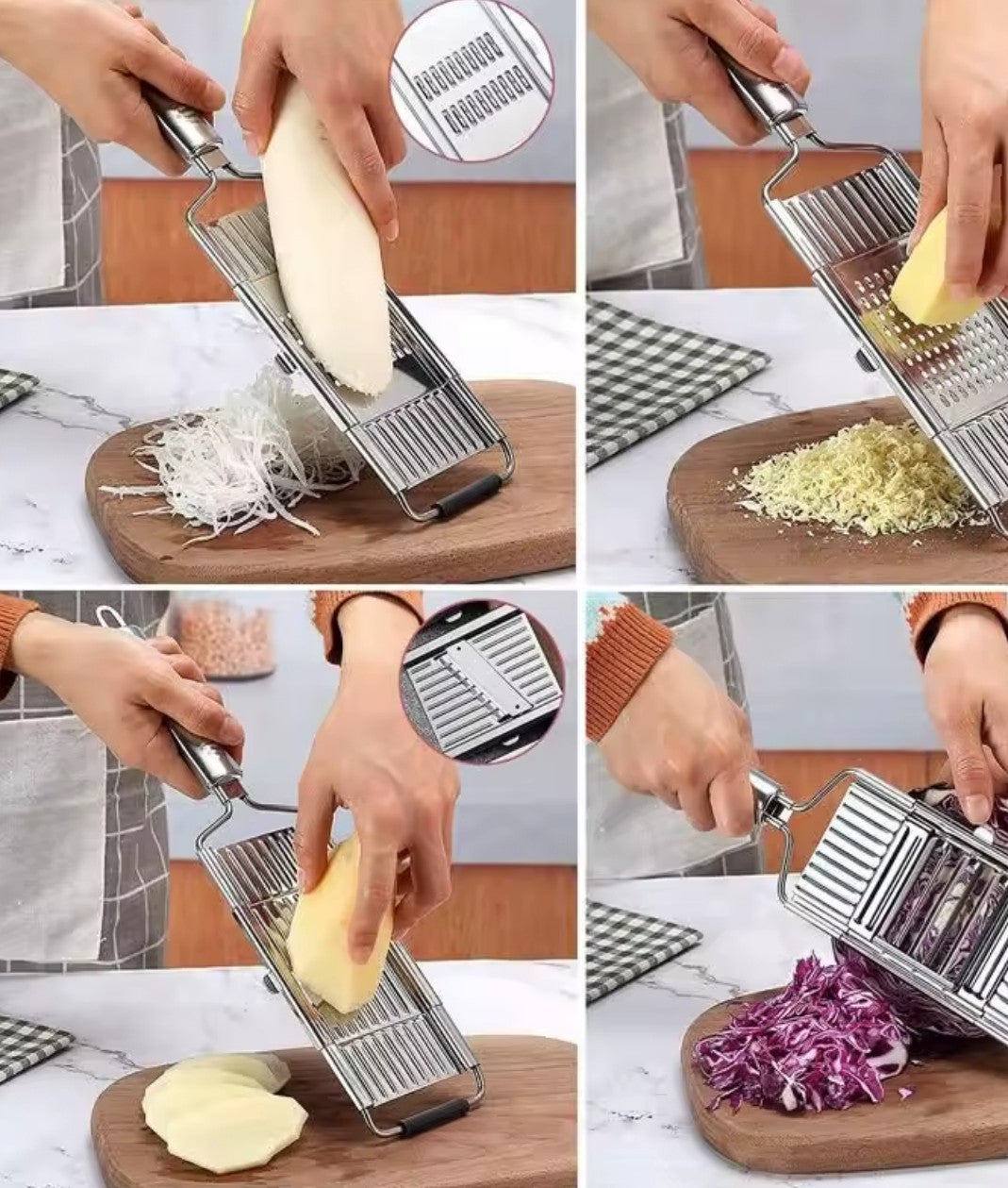 Mandoline japonaise FastCut Pro demo femme quatre modeles